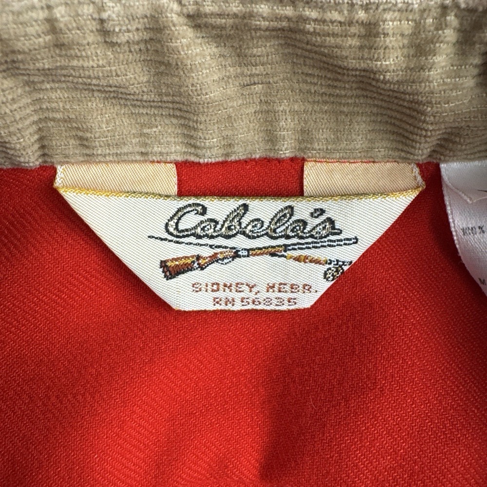 Vintage 80s Cabelas Button Up Hunting Shirt Medium Red USA Made - Picture 12 of 14